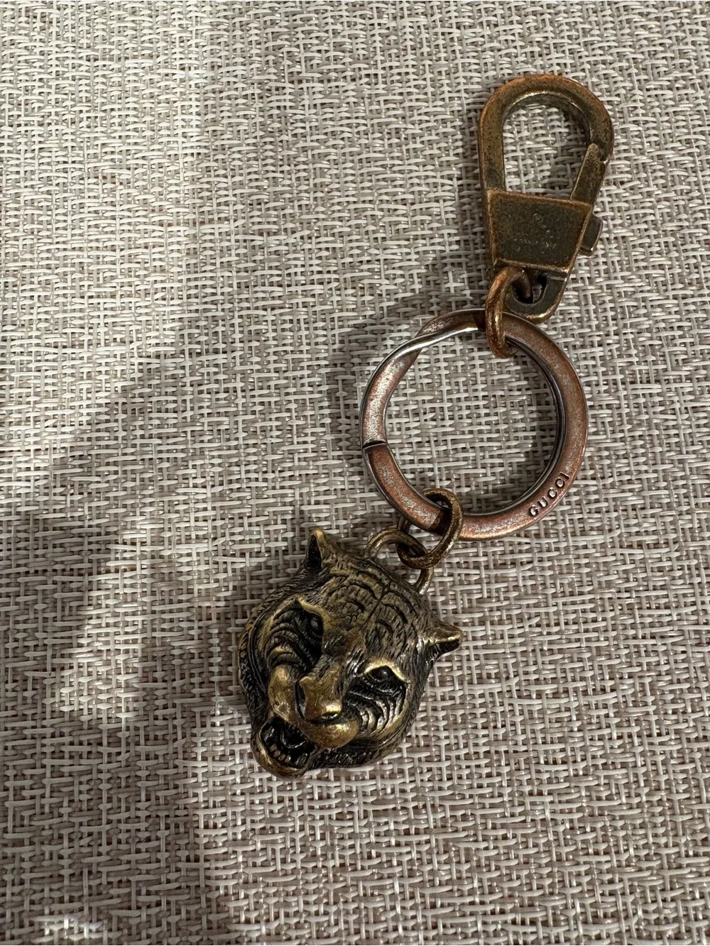 Vintage Gucci Tiger Head Key Fob Key Ring